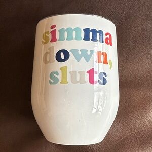 Stemless Wine Tumbler Coffee Travel Mug Glass Funny Gift For Her